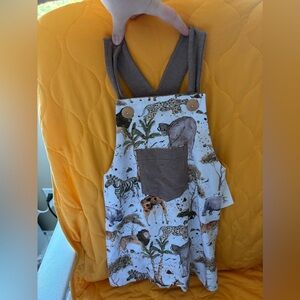 5T Super Soft Kids Animal Print Overall in Brown and White